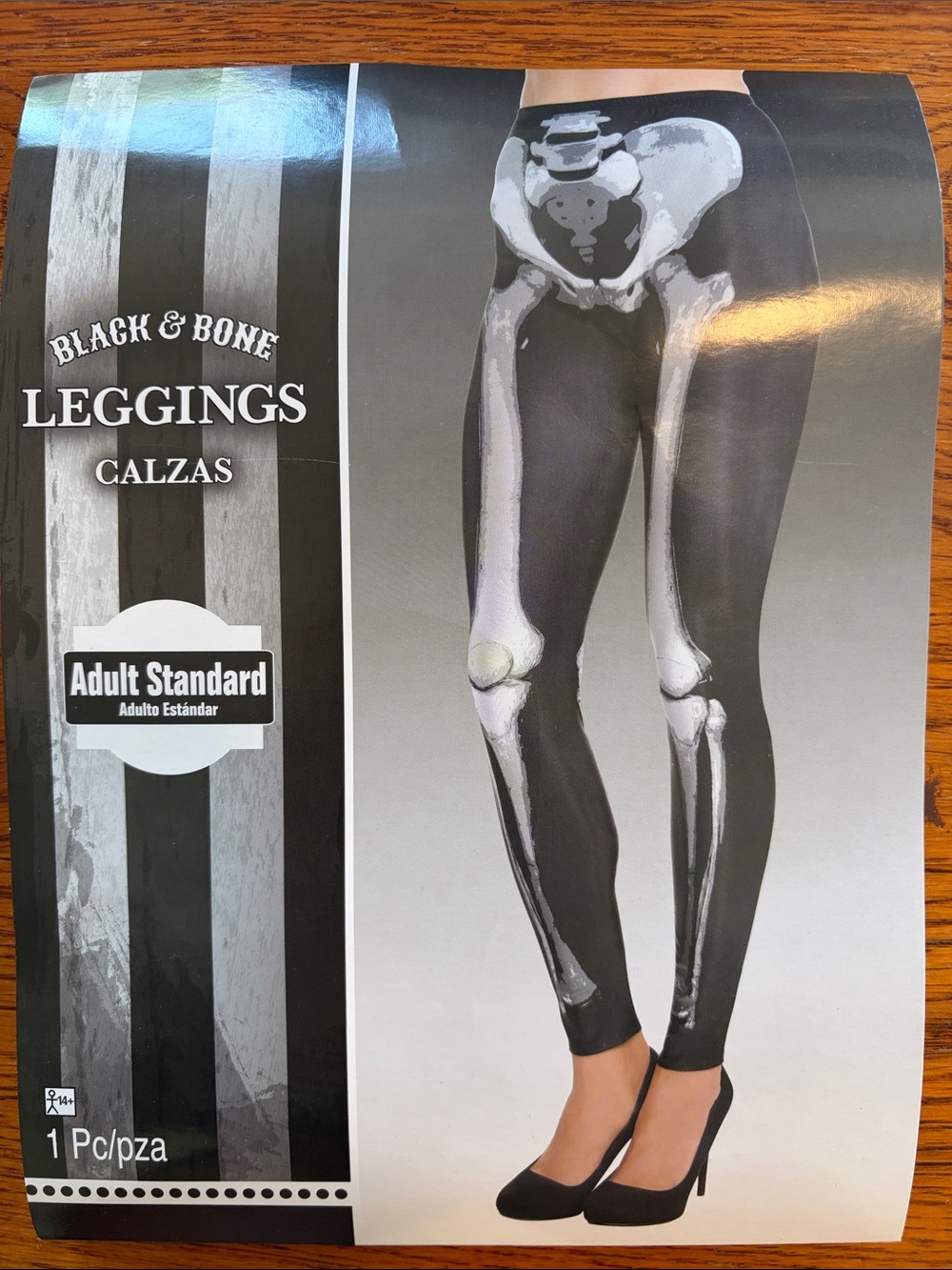 Skeleton Print Leggings - Black